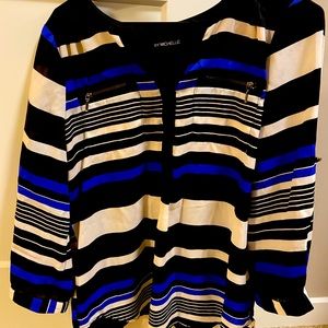 Blue and black blouse